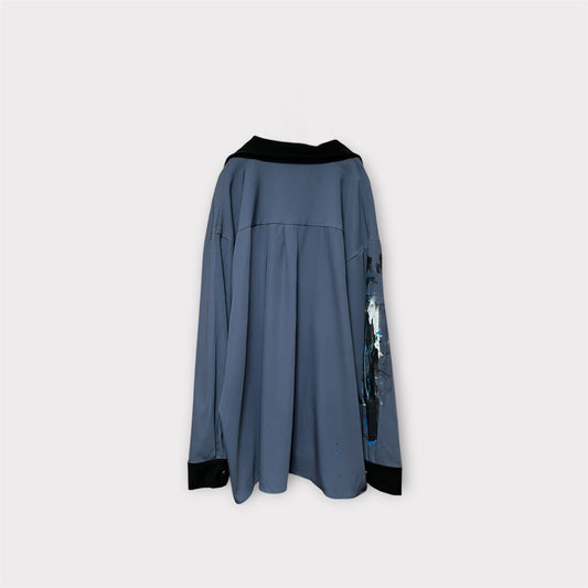Aggressive paint open collar shirt