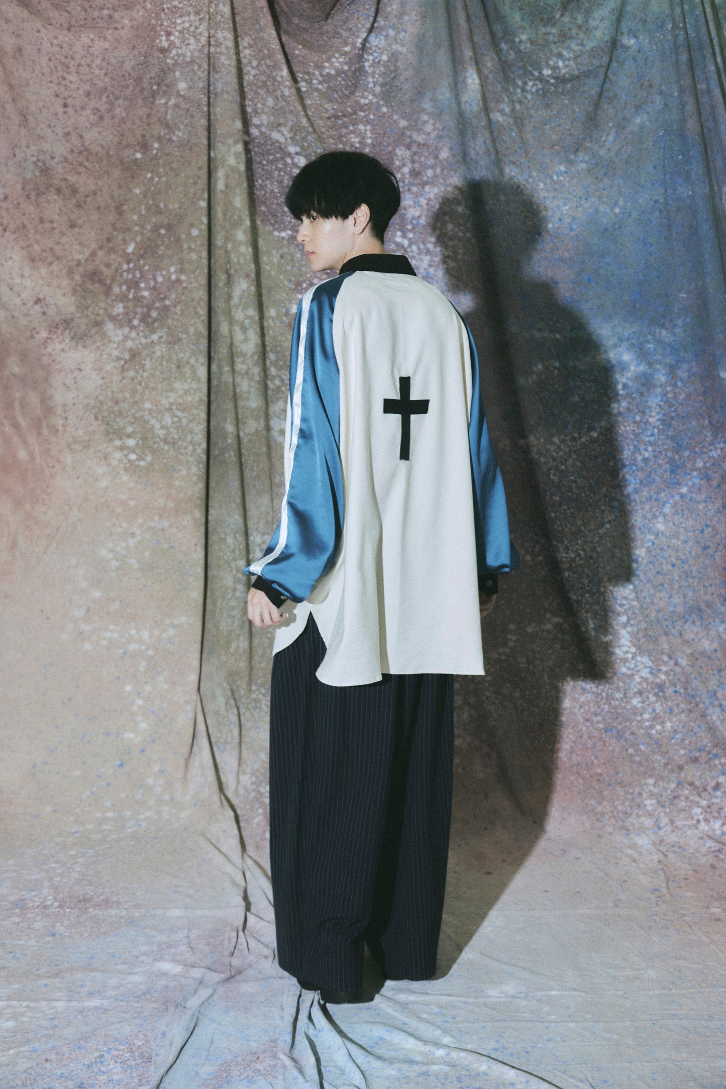 Neo skashirt / Dull White&Blue