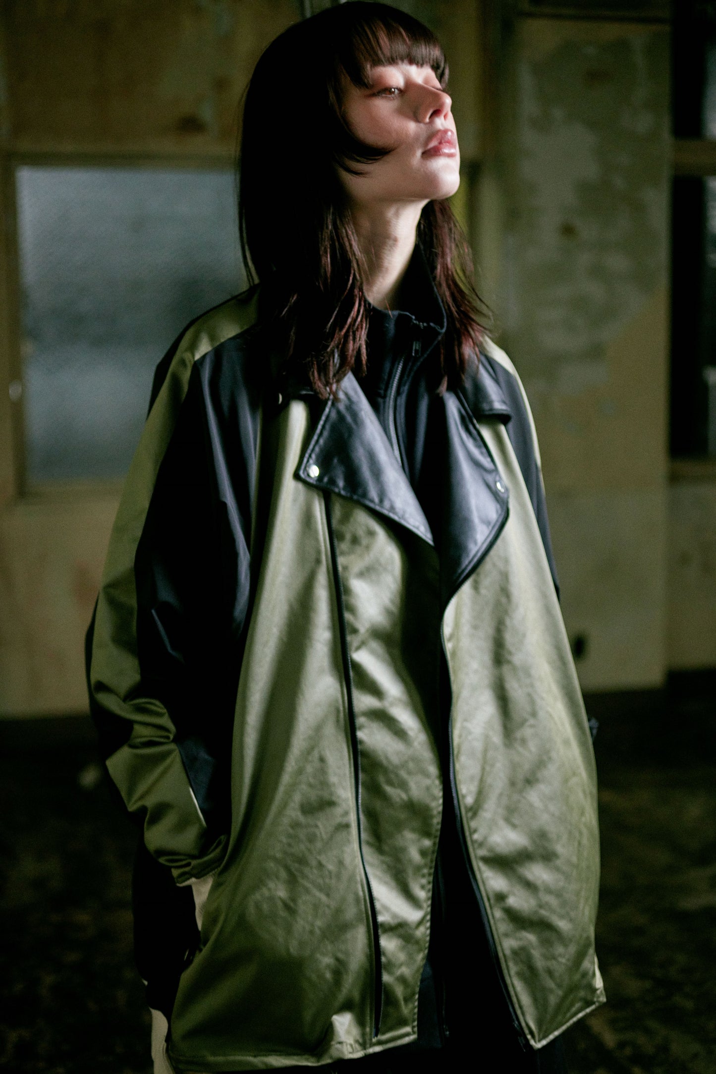 Rider's docking over blouson / Moss green&Black