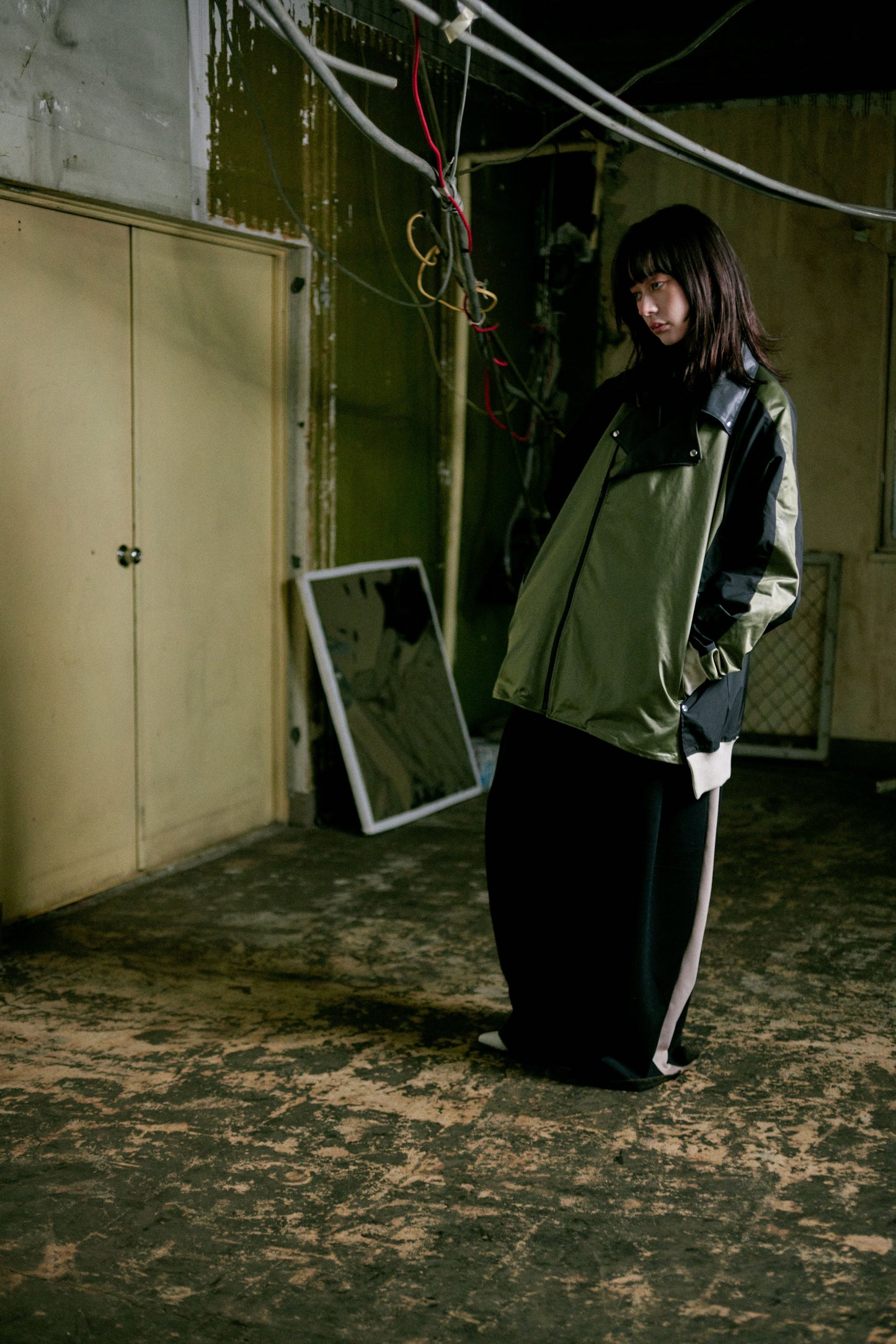 Rider's docking over blouson / Moss green&Black