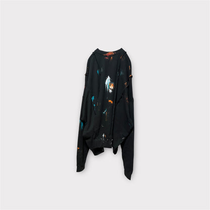 Aggressive paint docking long long sleeve pullover