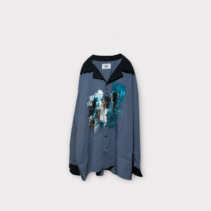 Aggressive paint  open collar shirt