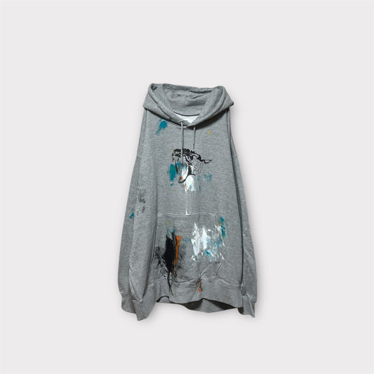 Aggressive paint extra over hoodie