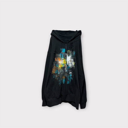 Aggressive paint grange extra over zip hoodie