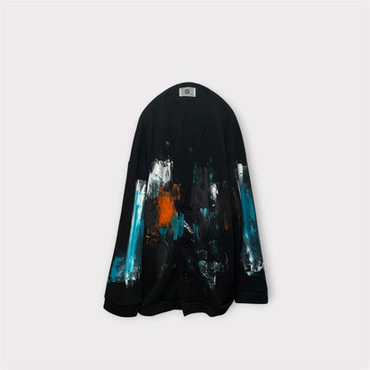 Aggressive paint over cardigan