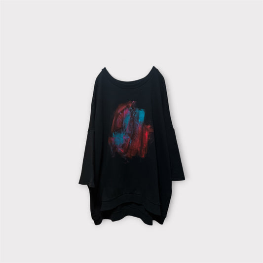 Aggressive over size half sleeve pullover