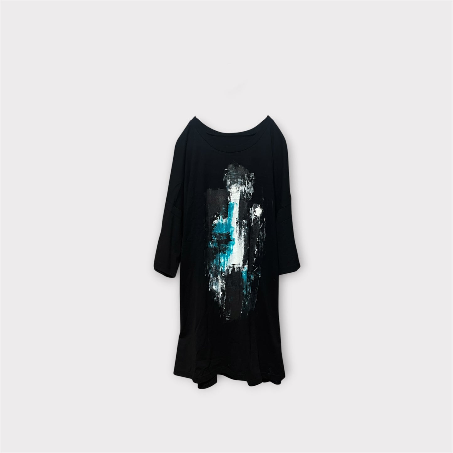 Aggressive paint over size harf sleeve T-shirt