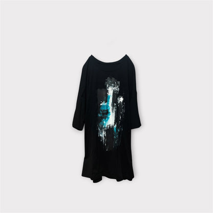 Aggressive paint over size harf sleeve T-shirt