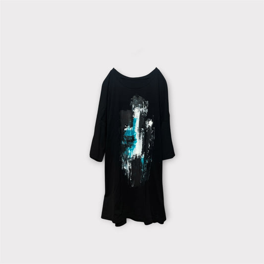 Aggressive paint over size harf sleeve T-shirt