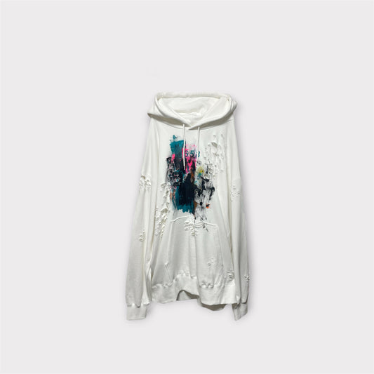 Aggressive paint extra over hoodie