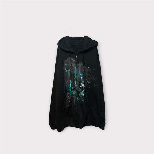 Aggressive paint grange extra over zip hoodie
