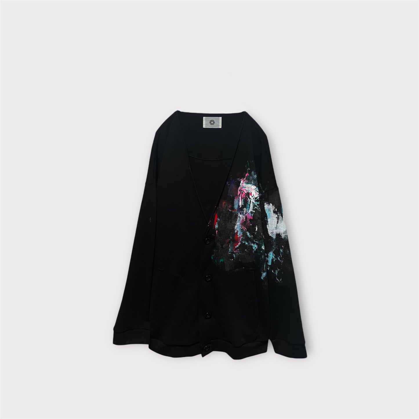 Aggressive paint over cardigan