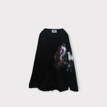Aggressive paint over cardigan