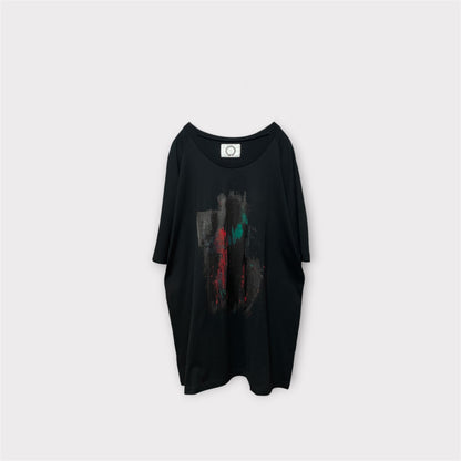 Aggressive paint half sleeve T-shirt