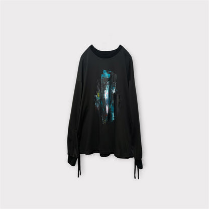 Aggressive paint balloon sleeve T-shirt