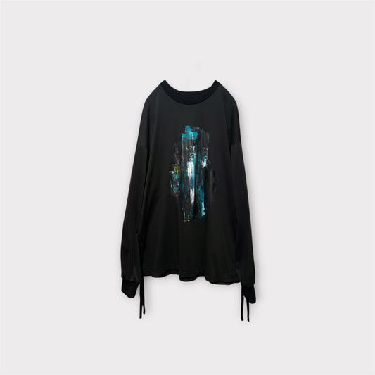 Aggressive paint balloon sleeve T-shirt