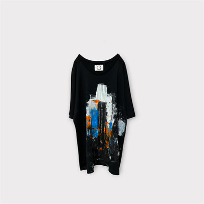 Aggressive paint half sleeve T-shirt