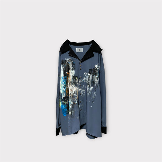 Aggressive paint  open collar shirt