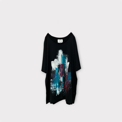 Aggressive paint half sleeve T-shirt