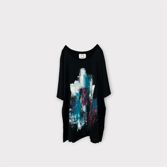 Aggressive paint half sleeve T-shirt