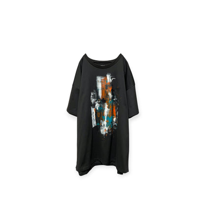 Aggressive paint half sleeve T-shirt