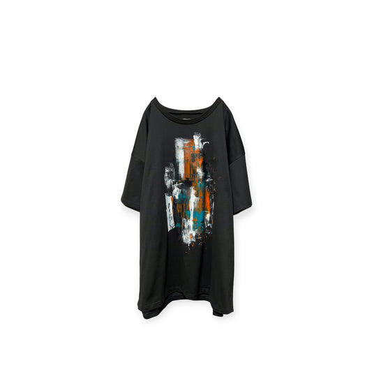 Aggressive paint half sleeve T-shirt