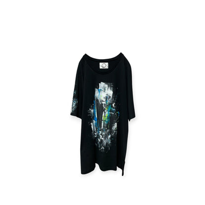 Aggressive paint half sleeve T-shirt