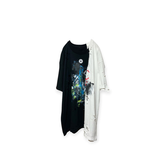 Aggressive paint half sleeve docking T-shirt
