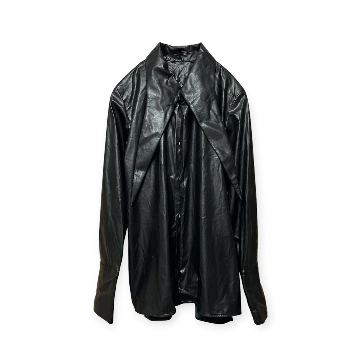 Fake leather shirt/Black[SAMPLE SALE]