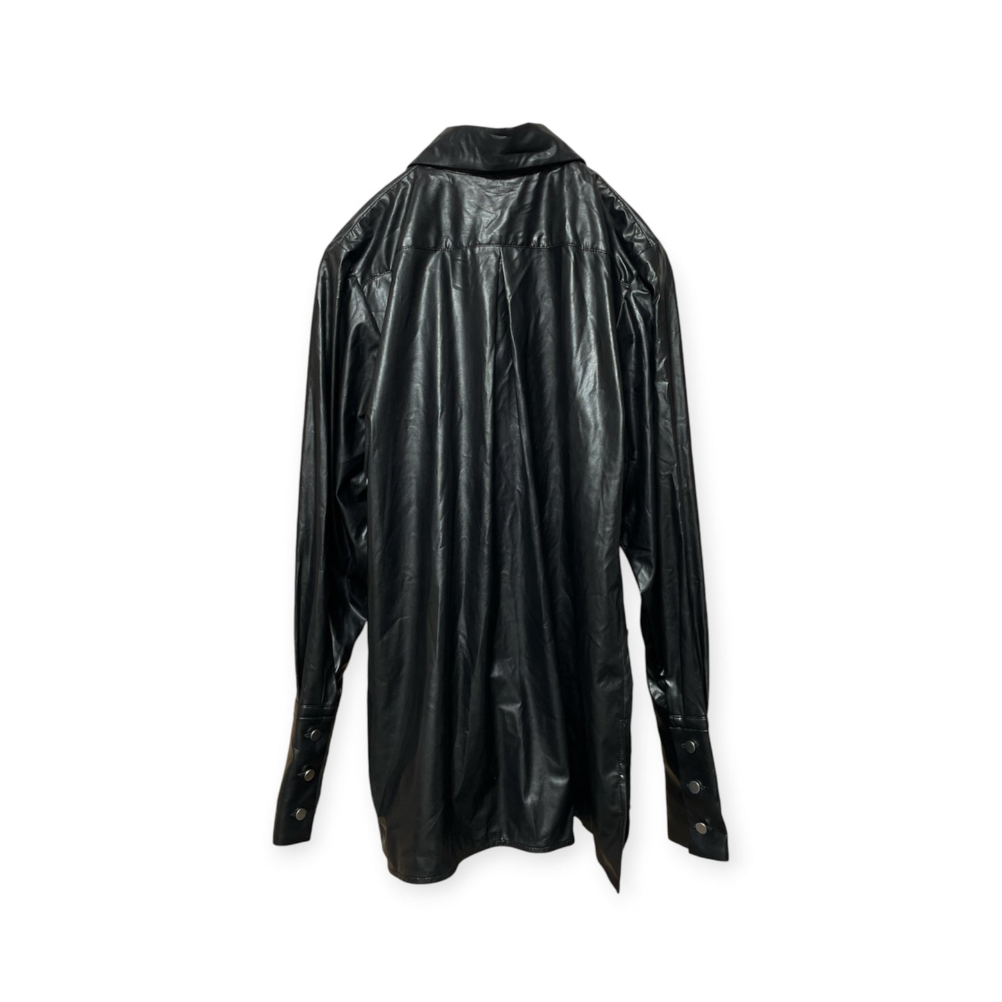 Fake leather shirt/Black[SAMPLE SALE]