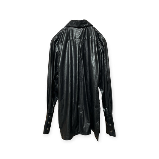 Fake leather shirt/Black[SAMPLE SALE]