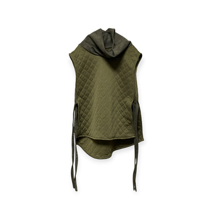 Quilting high neck vest/khaki[SAMPLE SALE]