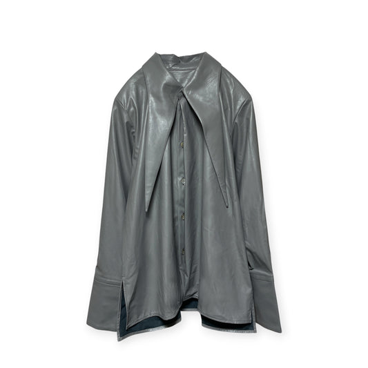 Fake leather shirt/Gray[SAMPLE SALE]